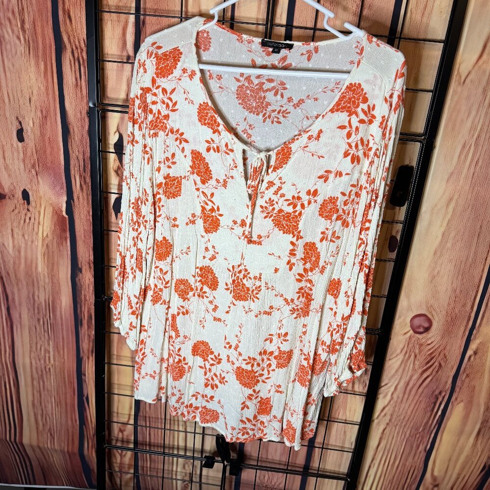 Papermoon - Addley Clip Dot Top - Ivory, Orange - 3x